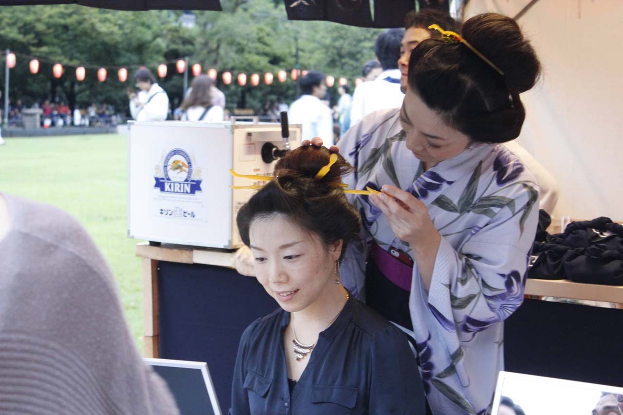 H27年　日本髪体験ブース【日比谷公園盆踊り大会】